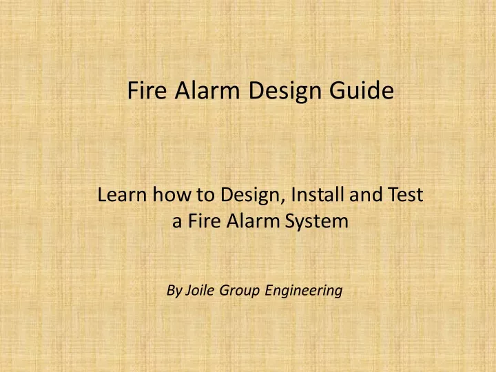 fire alarm design guide