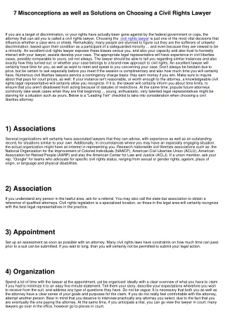 7 Misconceptions as well as Solutions on Selecting a Civil Liberties Legal Representative