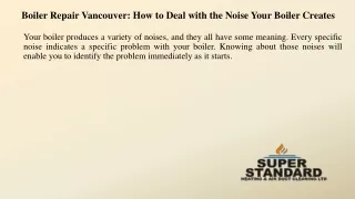 Boiler Repair Vancouver-How to Deal with the Noise Your Boiler Creates