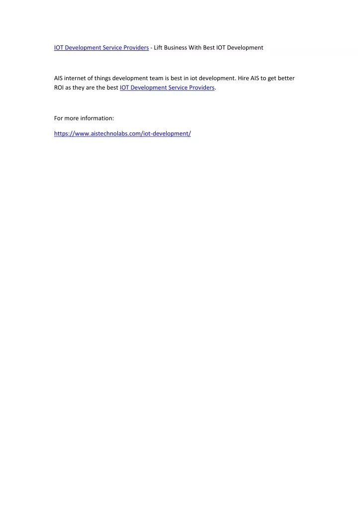 iot development service providers lift business