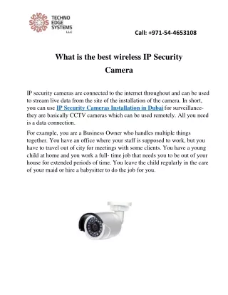 What is the best wireless IP Security Camera