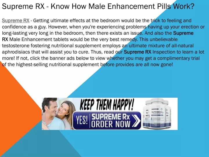 supreme rx know how male enhancement pills work