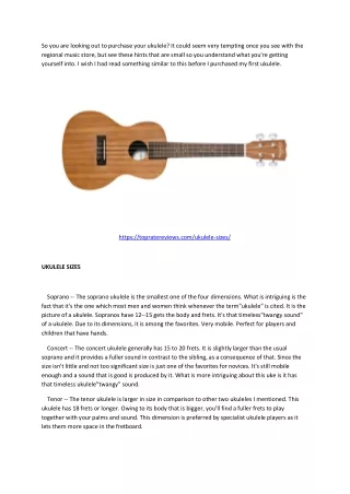 What You Should Know About Ukulele Sizes