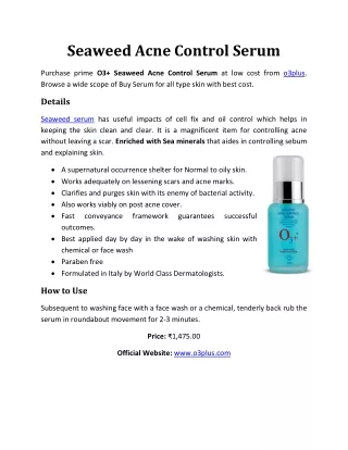 Seaweed Acne Control Serum