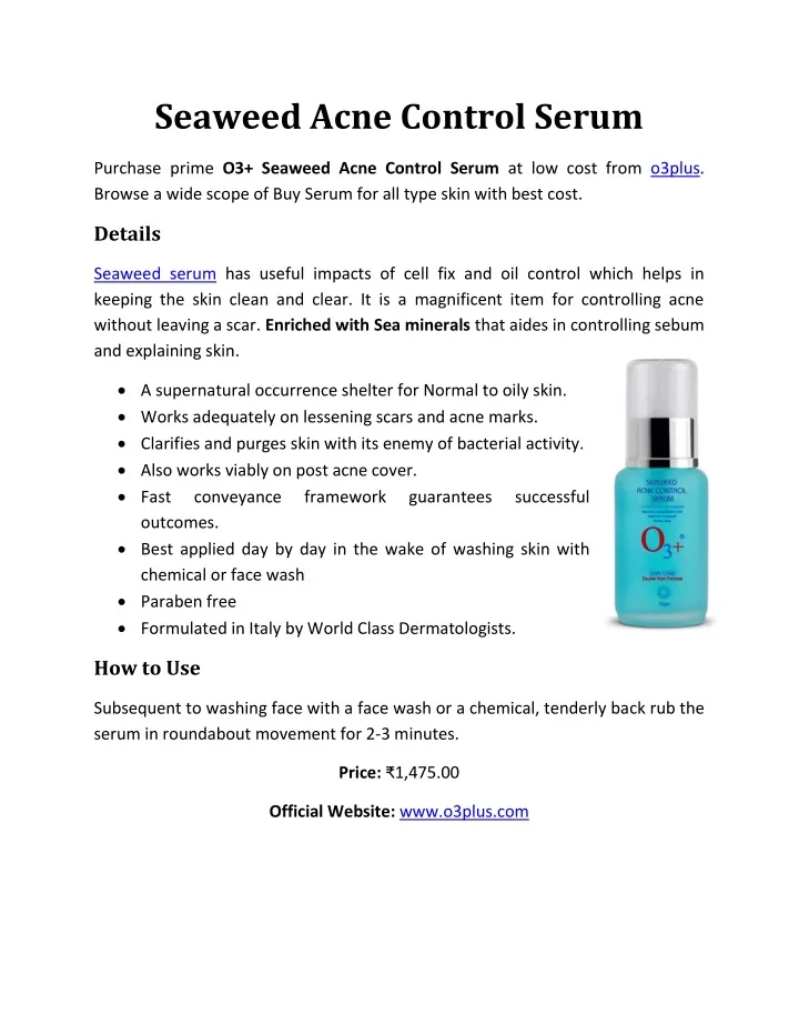seaweed acne control serum