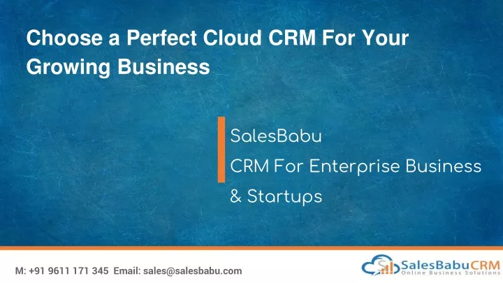 choose a perfect cloud crm for your growing