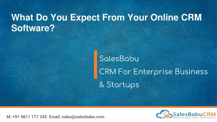 what do you expect from your online crm software