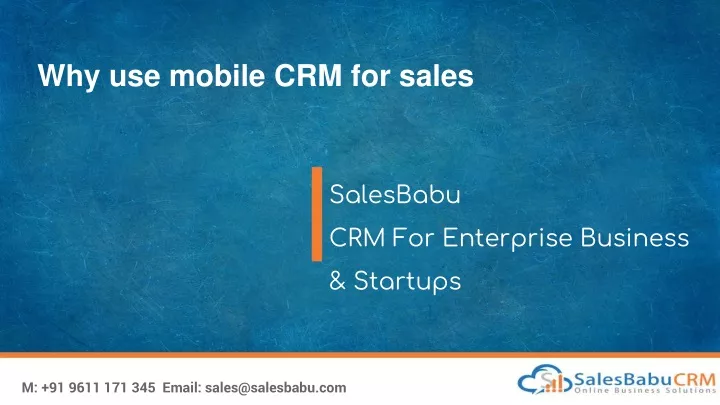 why use mobile crm for sales