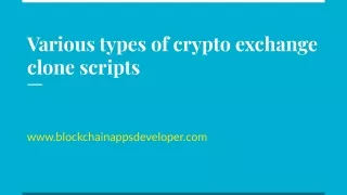 Various Types of Crypto Exchange Clone Scripts