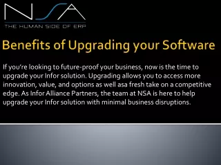 Benefits of Upgrading your Software