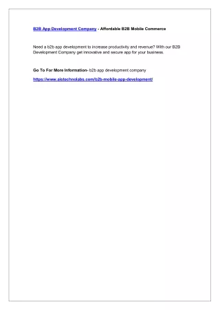 B2B App Development Company - Affordable B2B Mobile Commerce