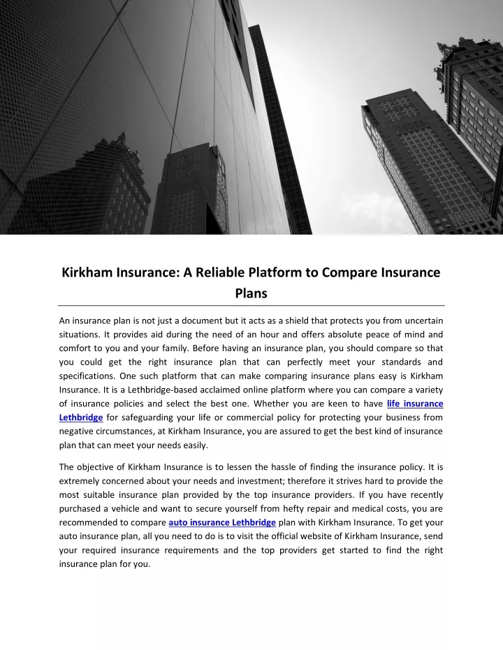 kirkham insurance a reliable platform to compare