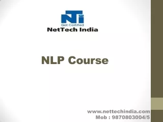 Learn complete NLP course from NetTech India