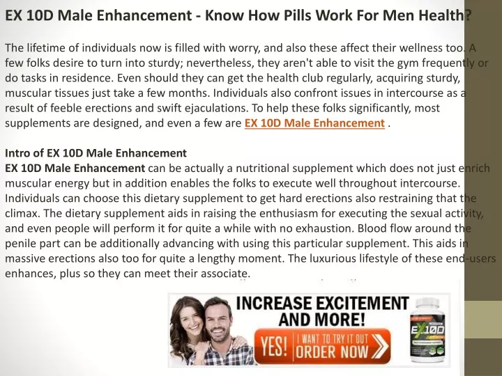 ex 10d male enhancement know how pills work