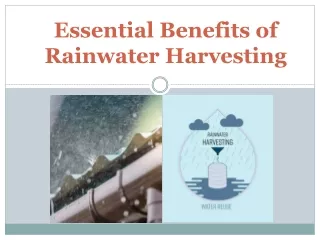 Essential Benefits of Rainwater Harvesting