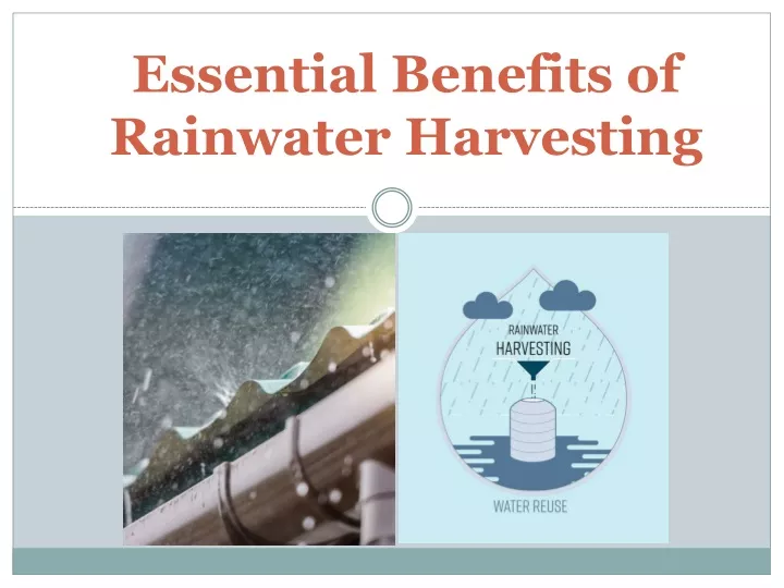 essential benefits of rainwater harvesting