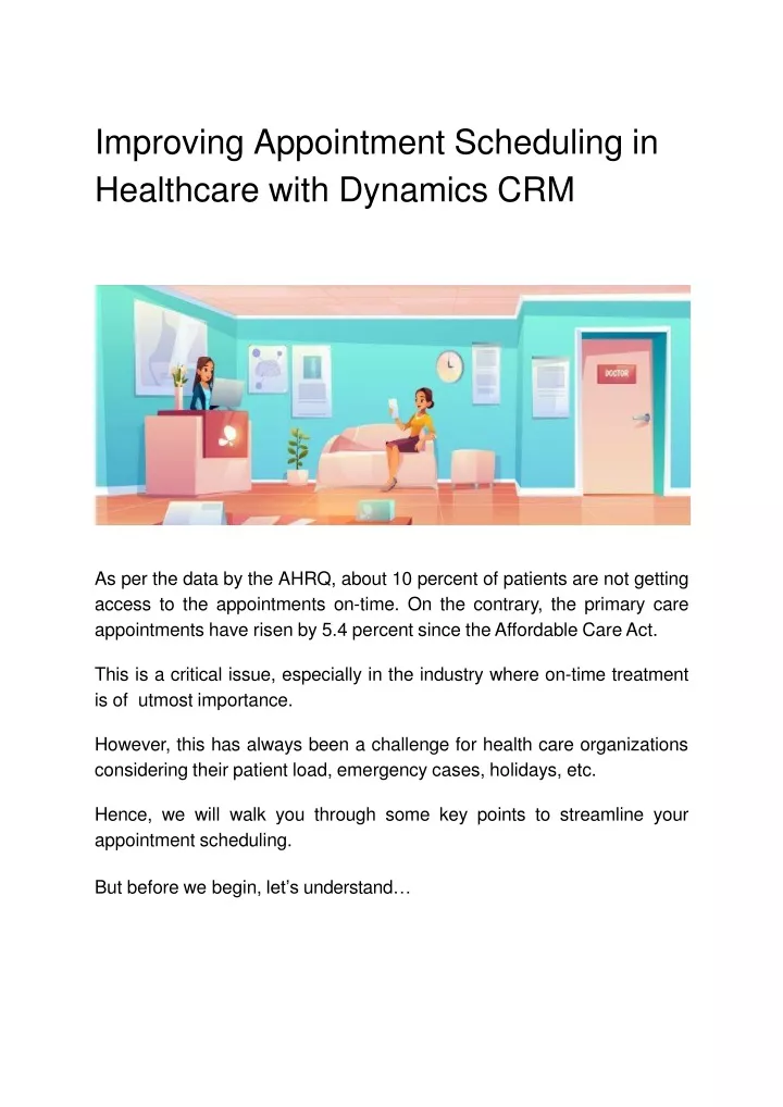 improving appointment scheduling in healthcare with dynamics crm