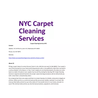 Carpet Cleaning Services NYC