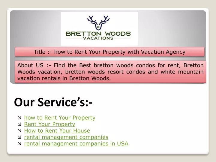 title how to rent your property with vacation