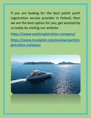 Yacht Registration Holland - Register my yacht in Poland