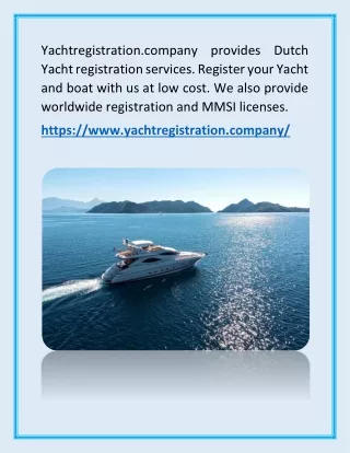 Yacht Registration Holland - yacht registry services