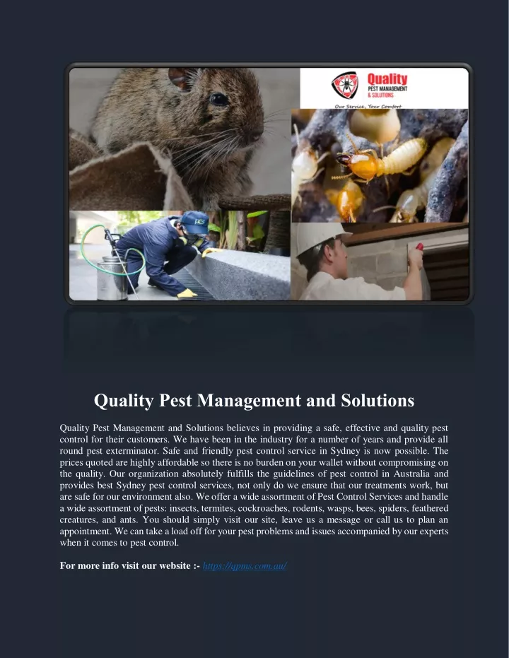quality pest management and solutions
