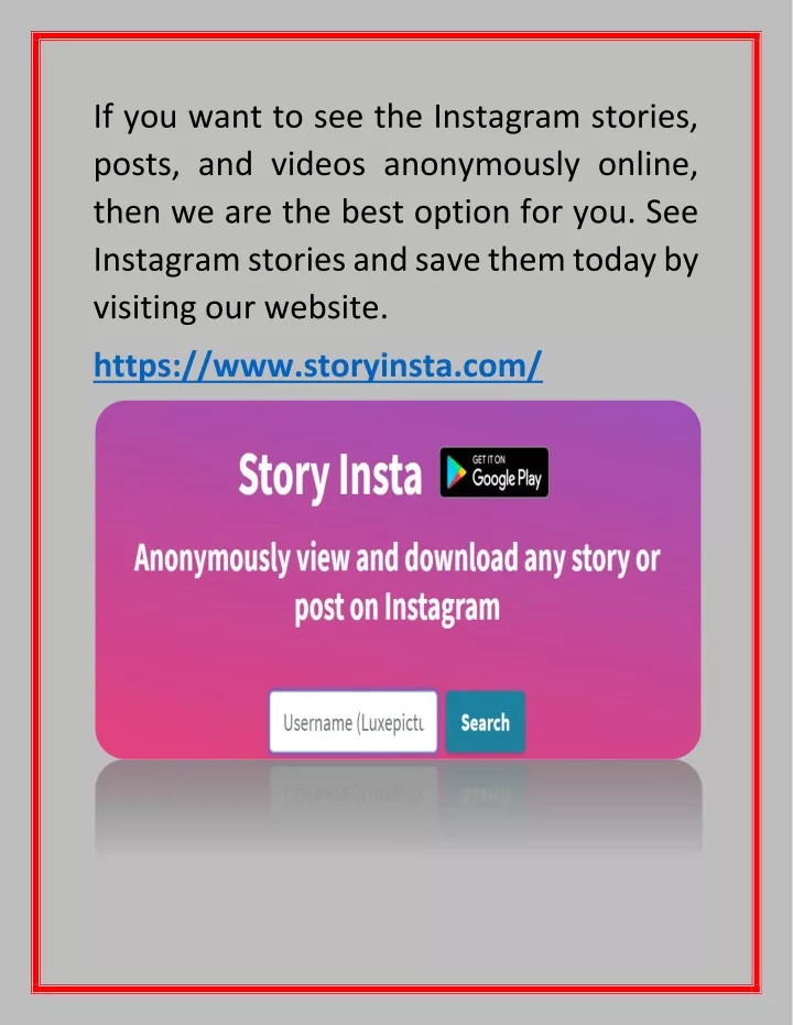 if you want to see the instagram stories posts