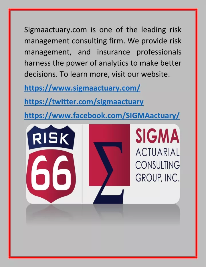 sigmaactuary com is one of the leading risk