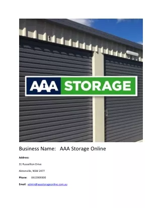 AAA Storage Online