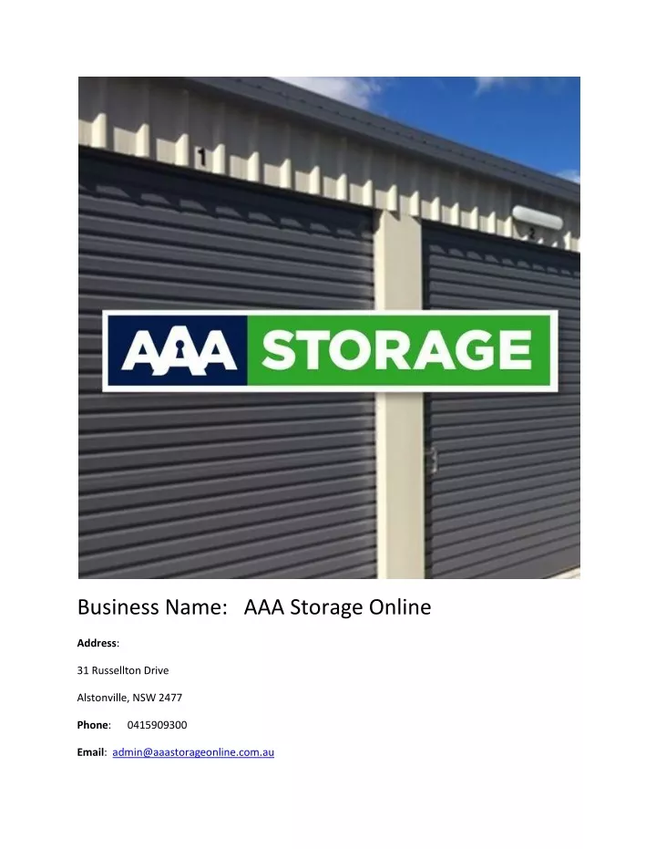 business name aaa storage online