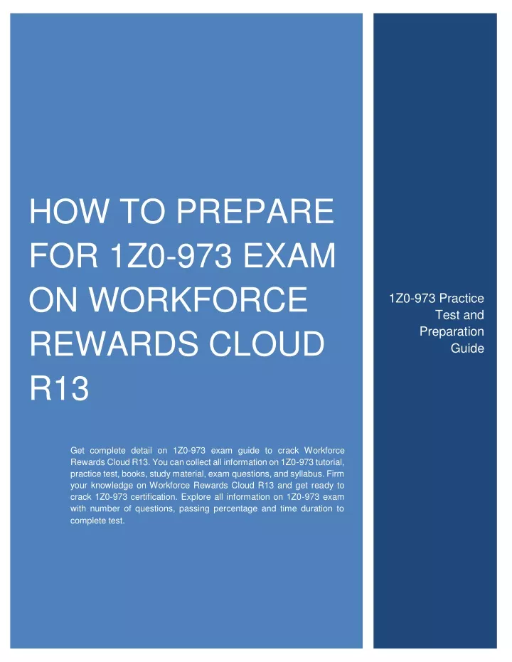 how to prepare for 1z0 973 exam on workforce