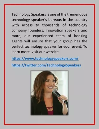 Technology Keynote Speakers - Technologyspeakers.com