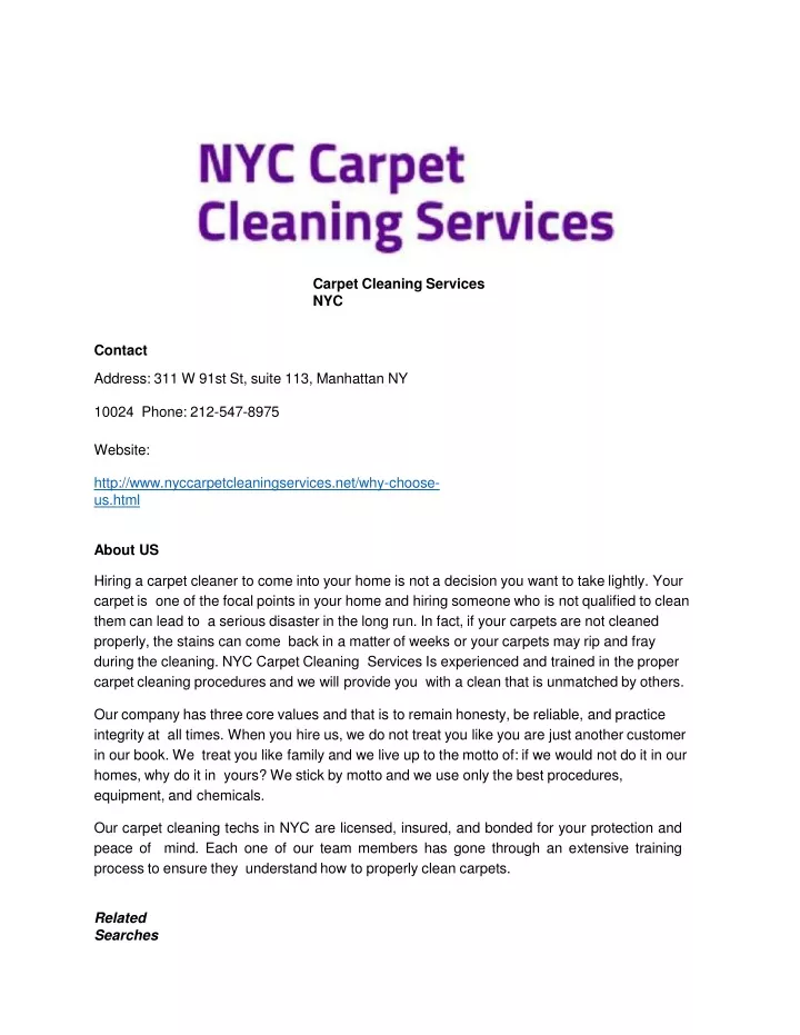 carpet cleaning services nyc