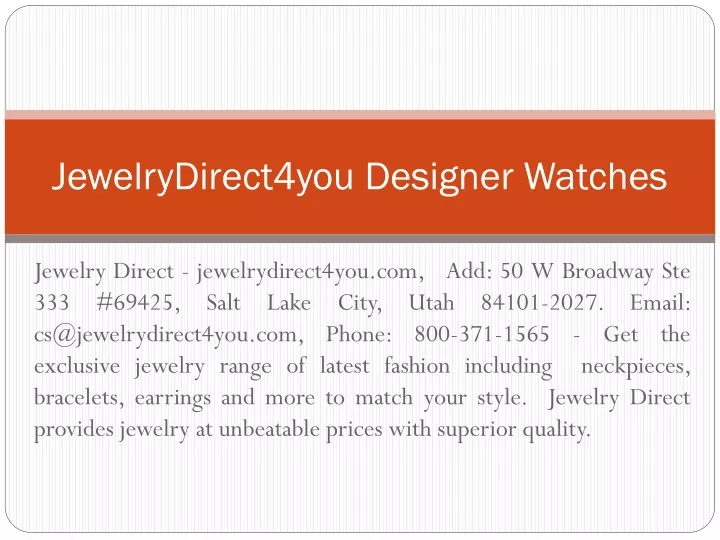 jewelrydirect4you designer watches