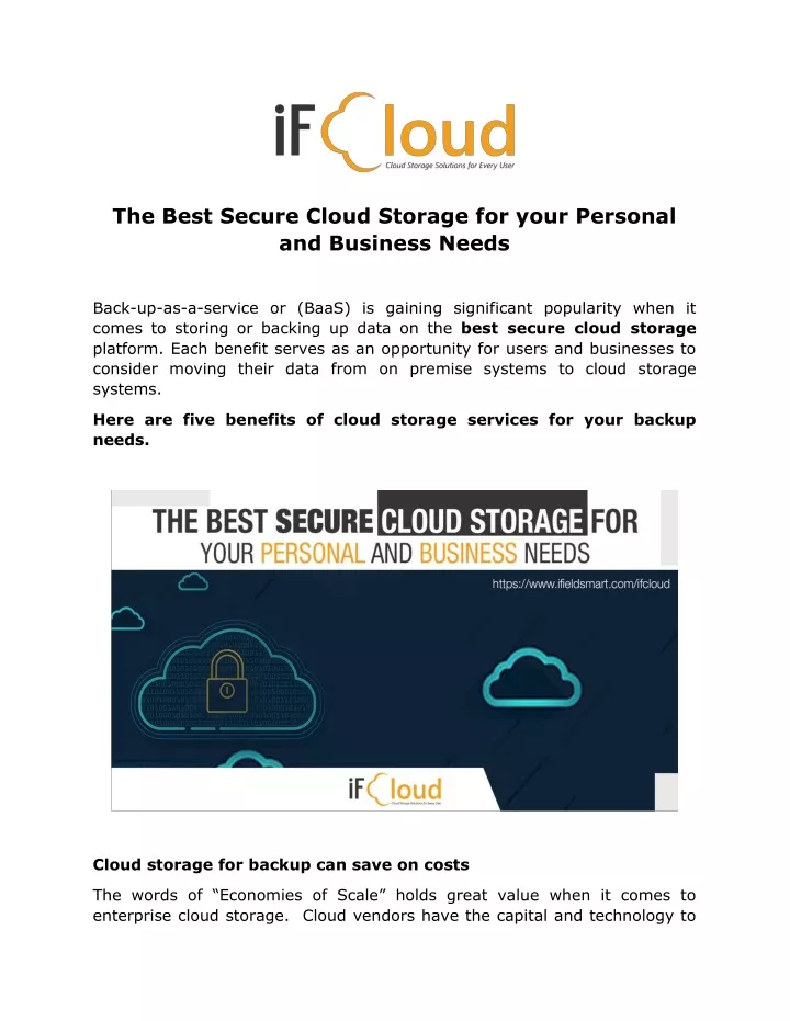 the best secure cloud storage for your personal