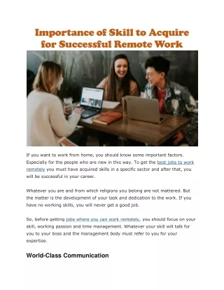 Jobs where you can work remotely