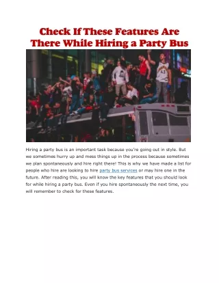 Party bus services