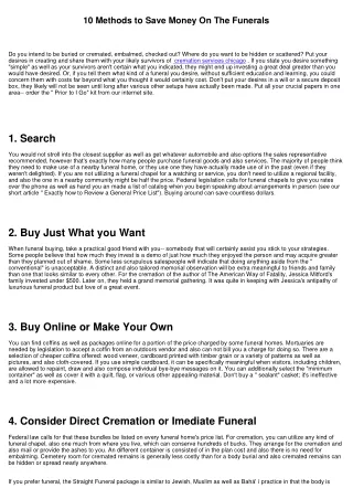 10 Approaches to Save on The Funerals