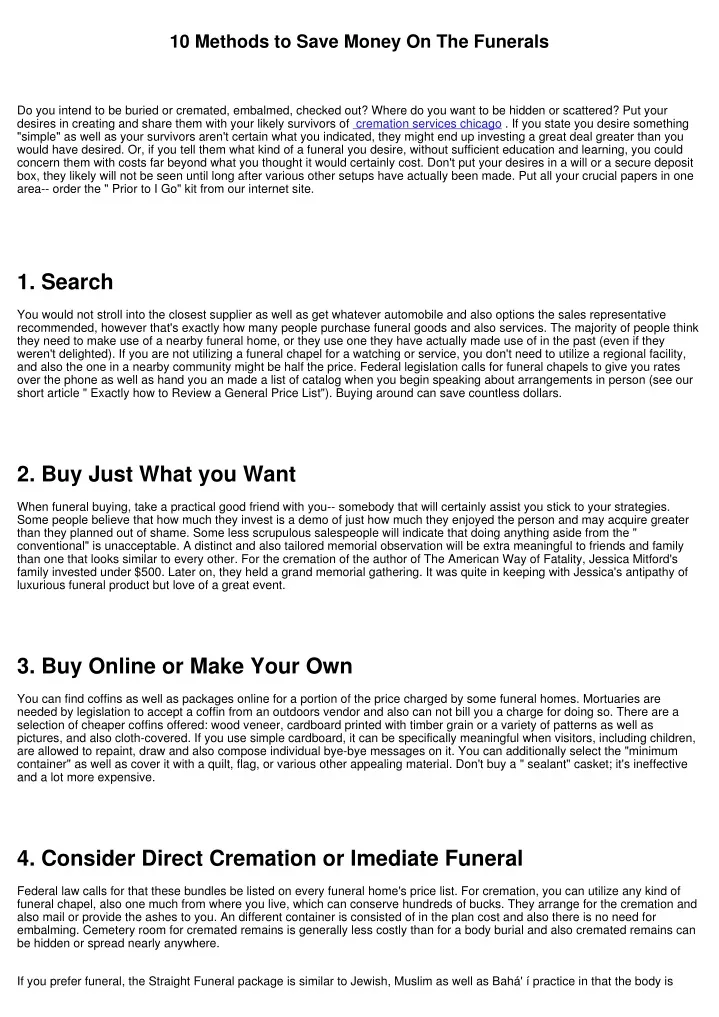 10 methods to save money on the funerals