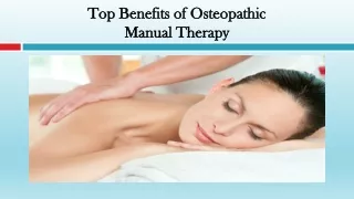 Top Benefits of Osteopathic Manual Therapy