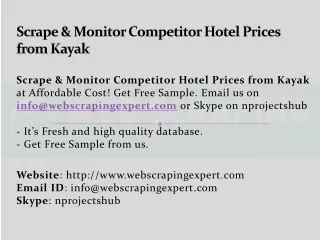 scrape monitor competitor hotel prices from kayak