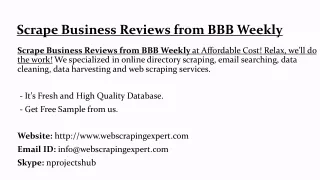 Scrape Business Reviews from BBB Weekly