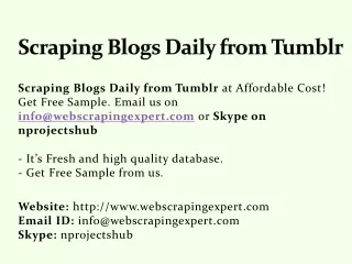 Scraping Blogs Daily from Tumblr