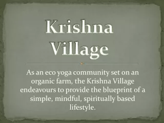 Permaculture Australia - Krishna Village