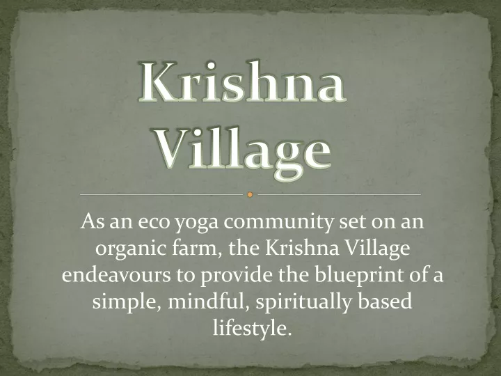 krishn a village