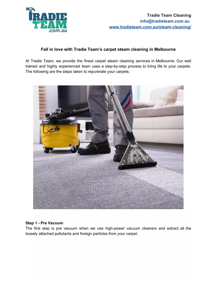 tradie team cleaning info@tradieteam