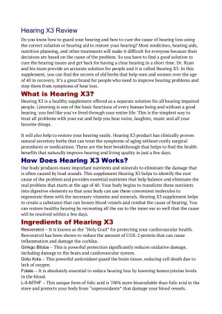 Hearing X3 Review – Natural Hearing Health Zenith Labs Review