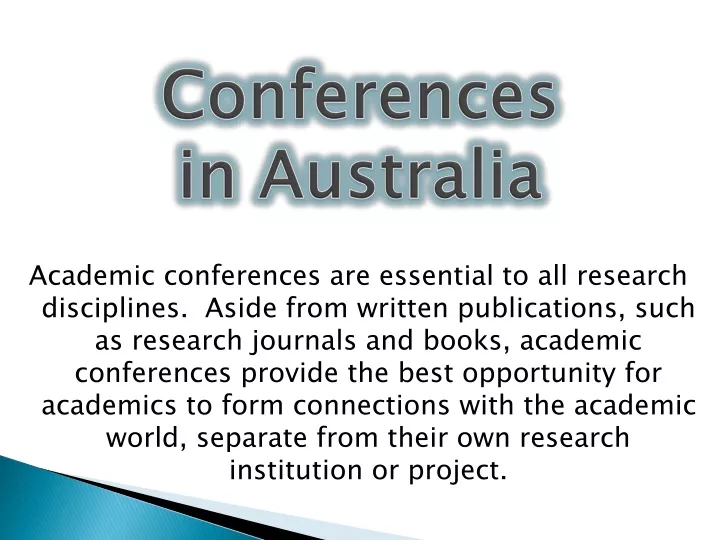 academic conferences are essential