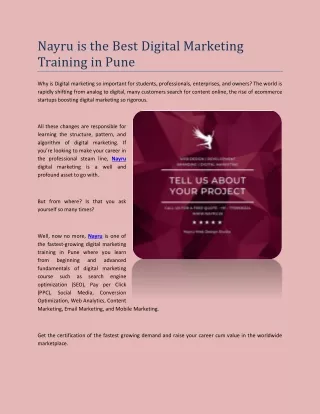 Nayru is the Best Digital Marketing Training in Pune