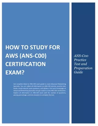 How to Study for AWS (ANS-C00) Certification Exam?